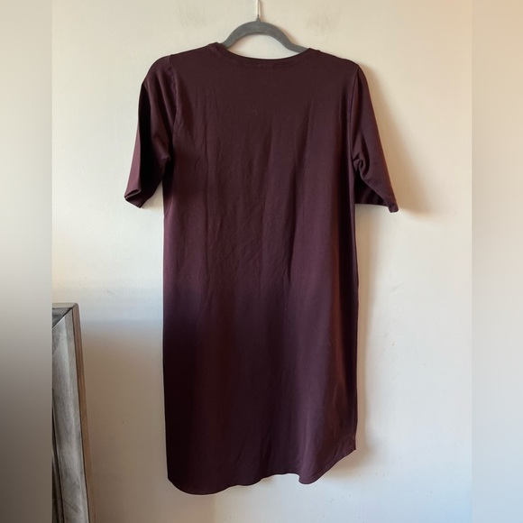 Eileen Fisher Organic Cotton Purple Short Sleeve T-Shirt Dress - Picture 10 of 11